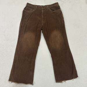 U.S. Expedition Vintage Brown Corduroy Pants Mens 34x32 Raw Hem